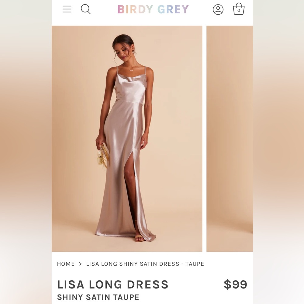 Birdy Grey Bridesmaid Dress Taupe Satin